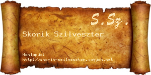 Skorik Szilveszter névjegykártya